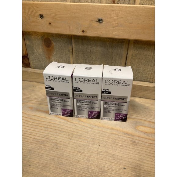L'oreal Paris Anti Wrinkle Expert 55+ Calcium Eye Cream 0.5 fl. oz. (14g) 3 Pack